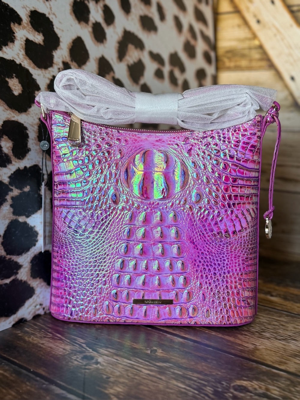 FIRM PERFECT EYE Brahmin Katie PURPLE IRIS crossbody NWT Iridescent Glow - Picture 3 of 14